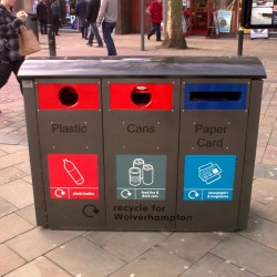 Jumbo 3-Way Recycling Bin Recycling Litter Bins